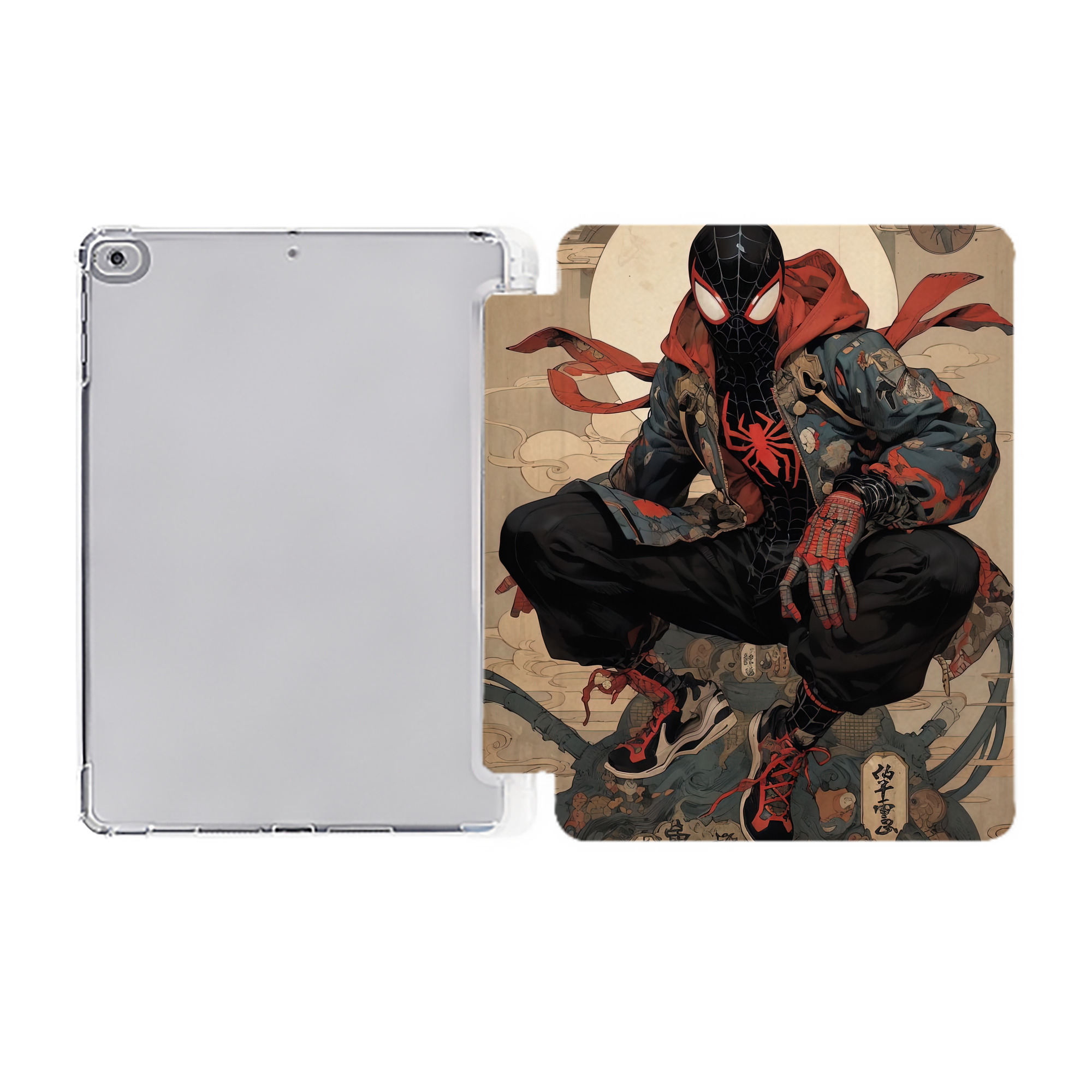 （画像用） Spider Man スパイダーマン IPad ケース ペン収納付き 三つ折りスタンド PUレザー×シリコン 対応機種9.5/10.5/10.9インチ